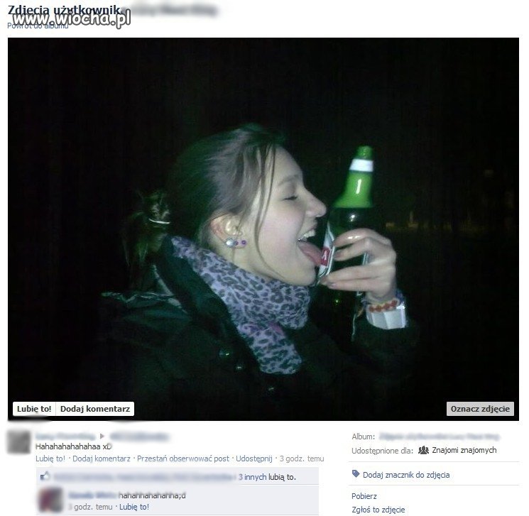 Kolejna nastolatka która szpanuje piwem