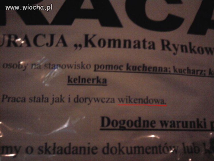Praca wikendowa
