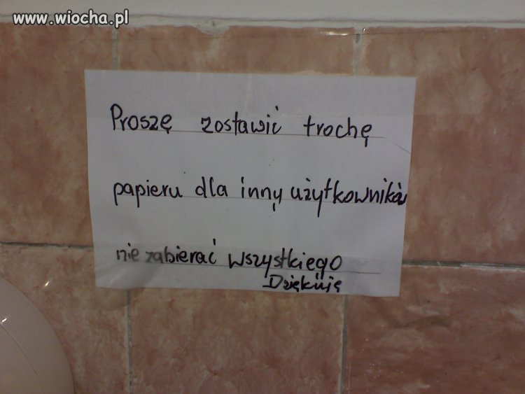 W wc w ośrodku zdrowia w pewnym mieście 