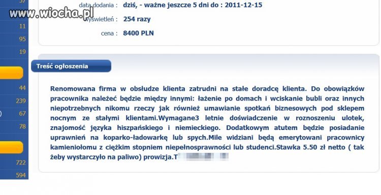 A mowią że pracy brak...
