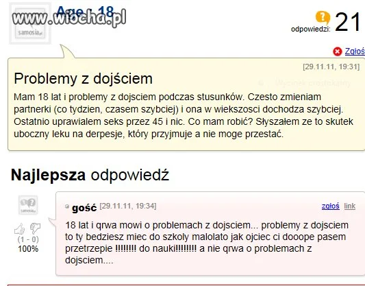 Problemy z dojściem