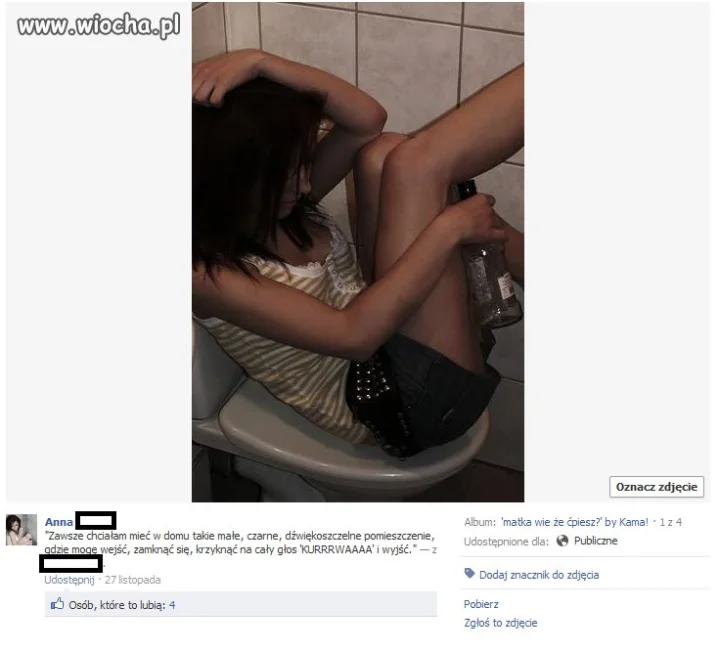 Pijana dziunia na kiblu?