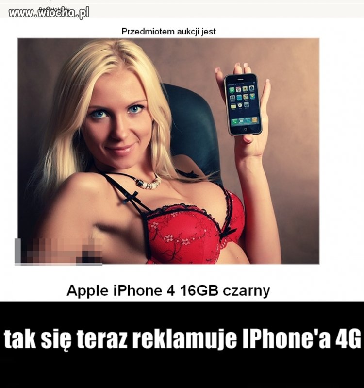 Tak się teraz reklamuje Iphone'a 4G na Allegro