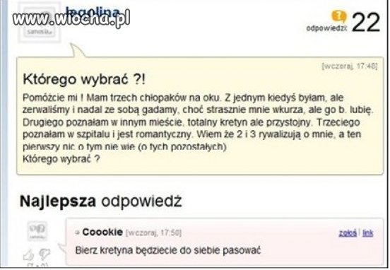 Którego chłopaka ma wybrać? 
