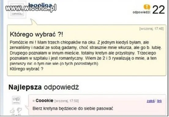 Którego chłopaka ma wybrać? 