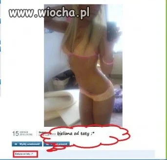 Chce się dziewczyna pochwalić bielizną od ojca...