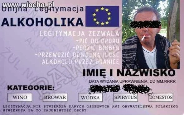 Unijna legitymacja alkoholika