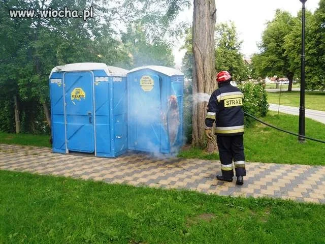 Spalili toalete.