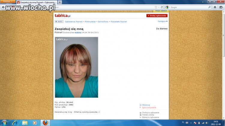 Zaopiekuj się mną. Jeżdże na LPG 