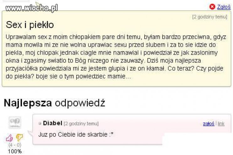 Hahah, sam Diabeł straszny.