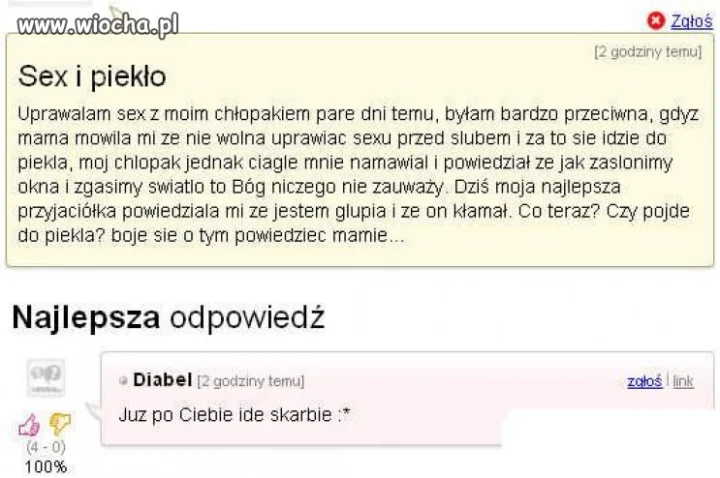Hahah, sam Diabeł straszny.