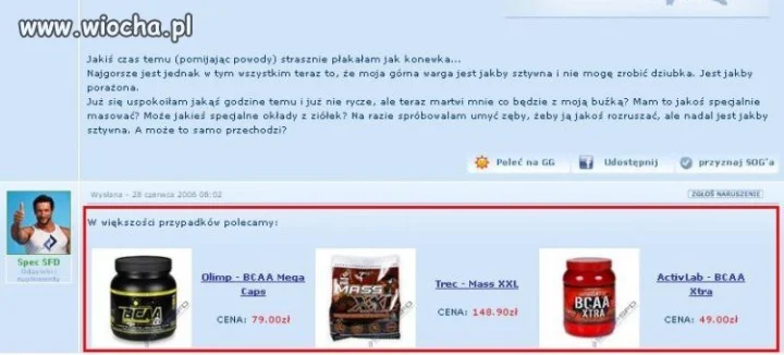 Odżywki na masę wyleczą z każdej dolegliwości 