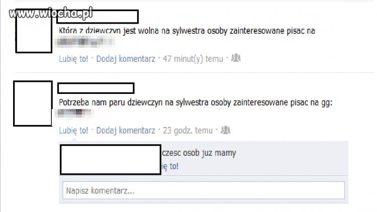 Potrzebne dziewczyny na sylwestra.