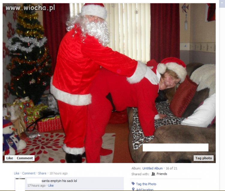 Mikołaj opróżniający swój worek