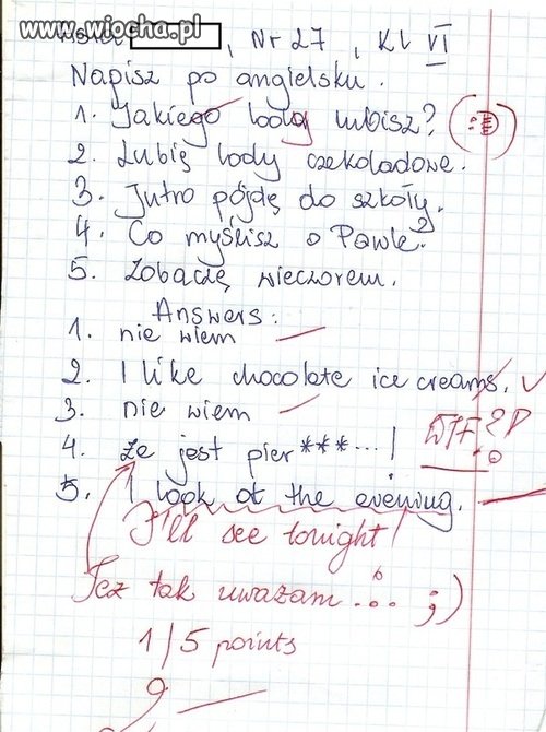 Szczera nauczycielka...