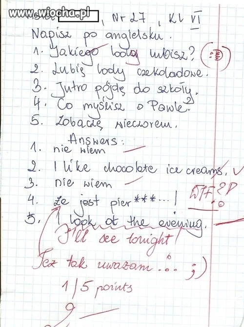 Szczera nauczycielka...
