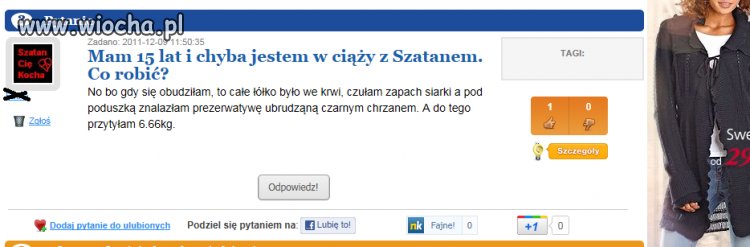 A jak dziecko będzie się nazywać? Szatanek?