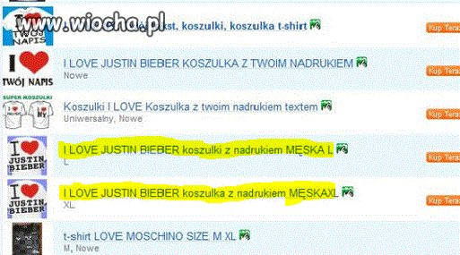 Koszulka męska dla fanów Biebera