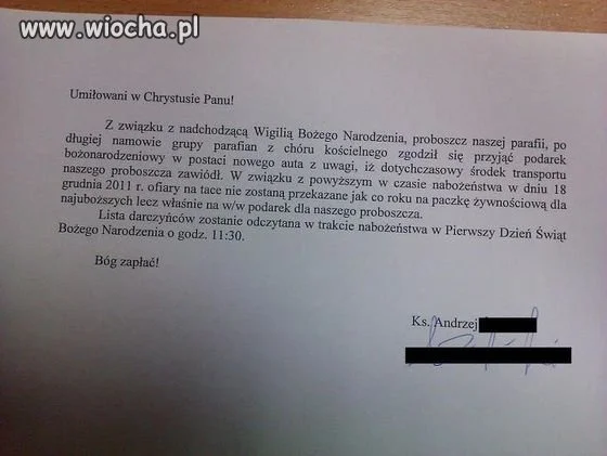 Hmm... Proboszcz chce nowe autko