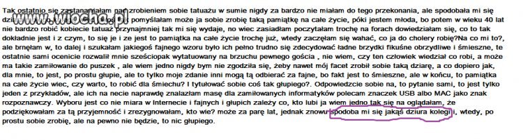 Dziura kolegi tekst dziewczyny która chce tatuaż. 