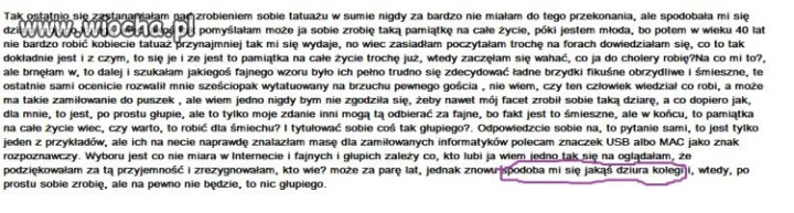 Dziura kolegi tekst dziewczyny która chce tatuaż. 
