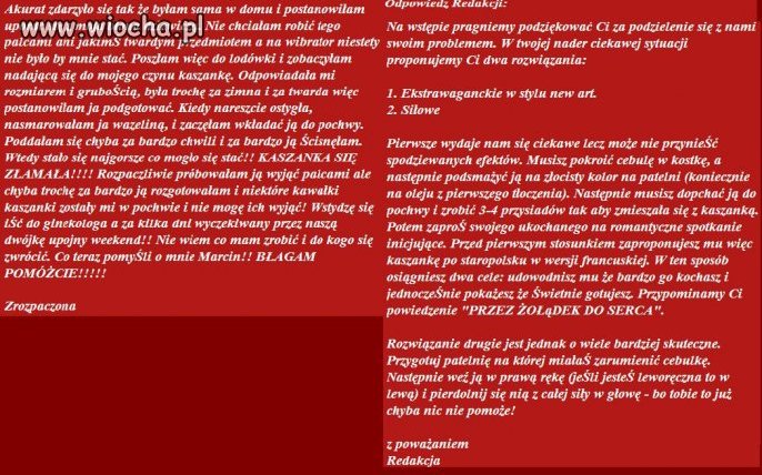 List zrozpaczonej do redakcji