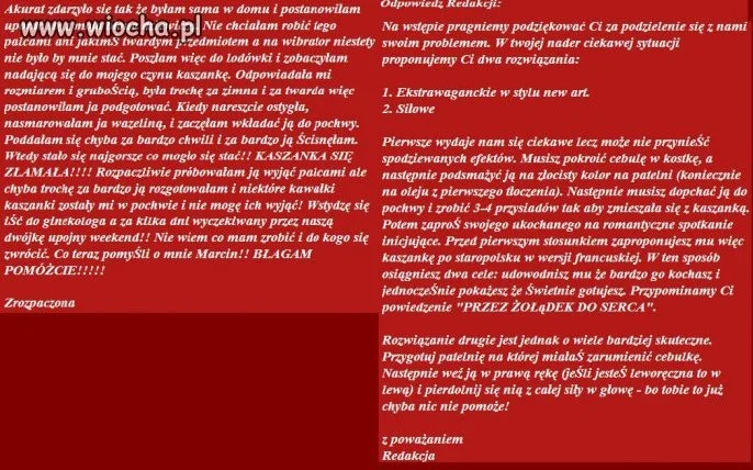 List zrozpaczonej do redakcji