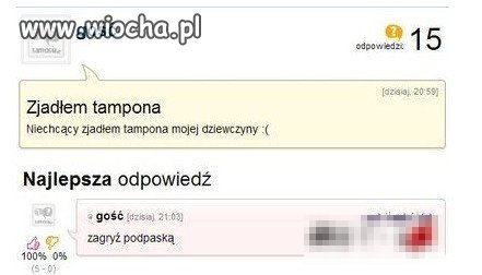Zjadłem tampona...