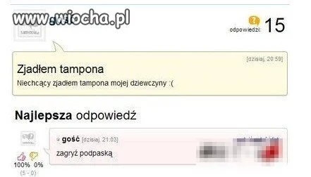 Zjadłem tampona...