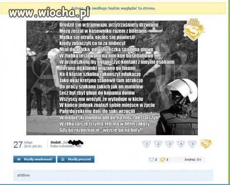 Nasza klasa, a zamiast zdjęć wierszyk z jp w tle. 