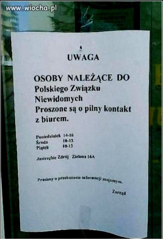 Kretyn napisał ogłoszenie