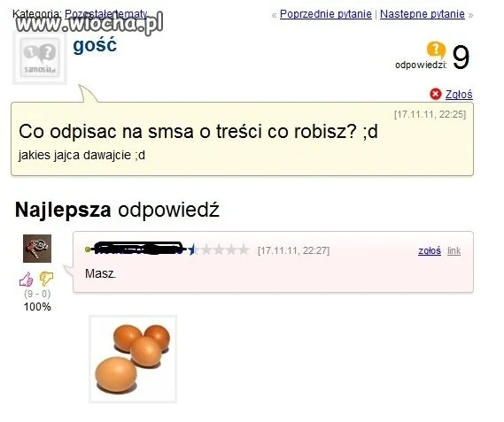 Chesz jajca? Masz jajca.