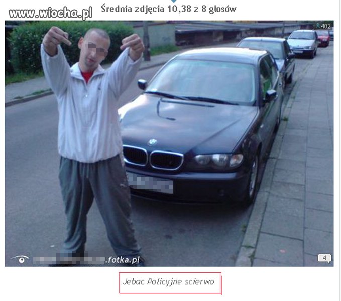 Cudze BMW dres i środkowe palce