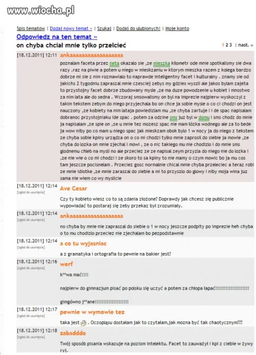 On chyba chciał ją tylko przelecieć