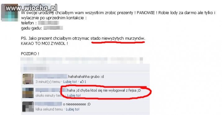 Wrypać się komuś na konto i pisać takie rzeczy...