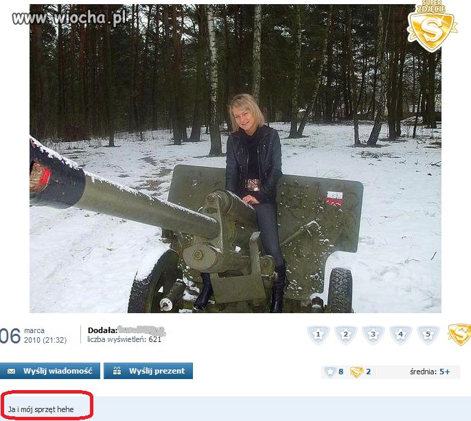 Laska ze swoim sprzętem 