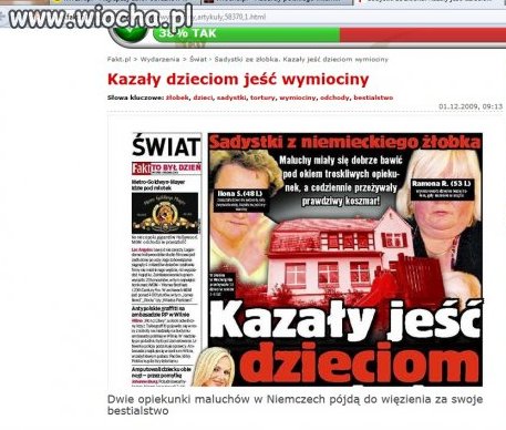 Kazały dzieciom jeść wymiociny...