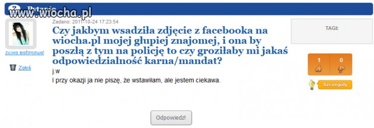 "Nie lubię cię więc wstawię cię na wiochę"
