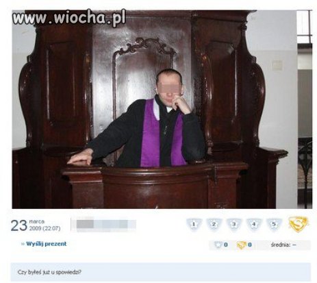 Ksiądz i słit fotka w konfesjonale