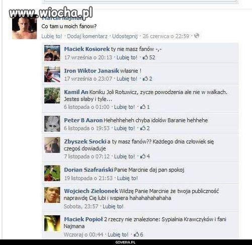 Co tam u moich fanów?