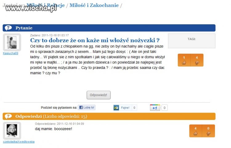 Nożyczki i nastolatki.
