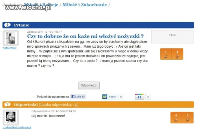 Nożyczki i nastolatki.