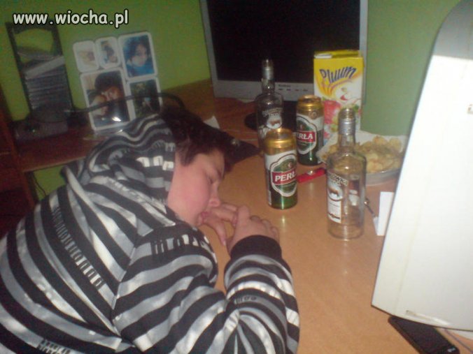 Lans dziecka z Żubrówką i piwem 