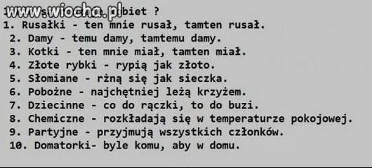 Rodzaje kobiet...