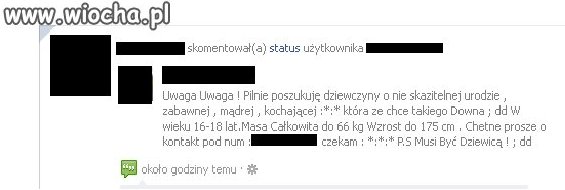 Chłopak szuka dziewczyny na facebooku.
