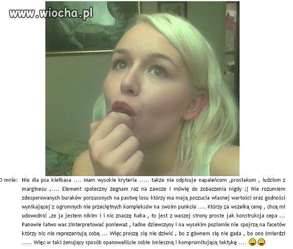 Wypowiedź kobiety z wyższych sfer