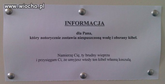Przekaz sprzątaczki