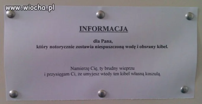 Przekaz sprzątaczki