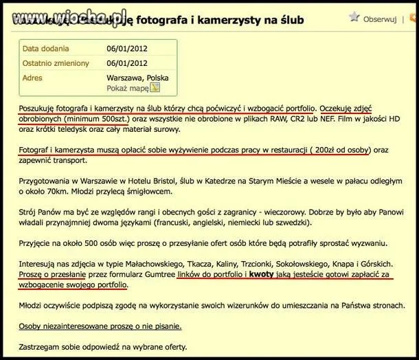 Ogłoszenie.