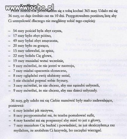List do żony...